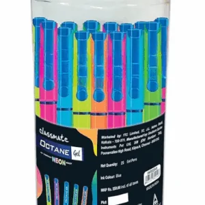Neon Gel 25s Jar- 25 Blue Gel Pens| Smooth Writing Pens| Water-proof Ink For Smudge-free Writing| Preferred By Students For Exam & Class Notes| Study At Home Essentials
