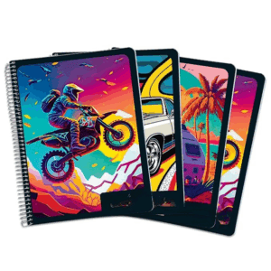 Pulse Single Subject Spiral Notebook - Pack of 4 | Unruled | 200 Pages | 24.0cm x 18.0cm | Attractive Cover Designs | Soft Cover |Notebooks for College Students
