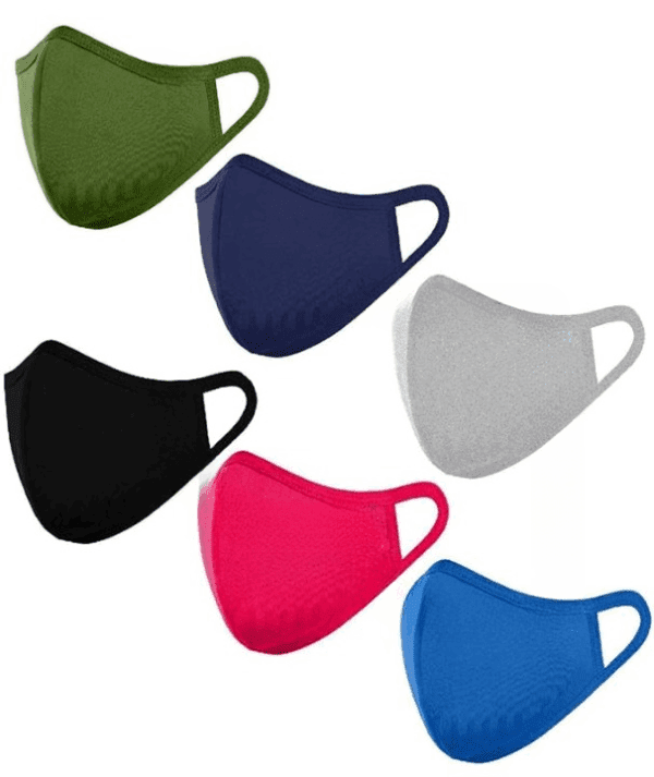 RACE Cotton Reuseable Face Mask (Multicolour, Pack of 6, Without Valve) for Unisex