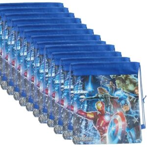 Poojavi 12 Pcs Avengers Dori Bag Haversack Bag Gift Bags for Birthday Return Gifts for Kids Blue