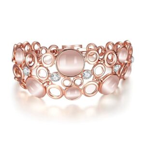 18k Rose Gold Classic Femme Opal Stylish Bracelet for Girls and Women (9574b)