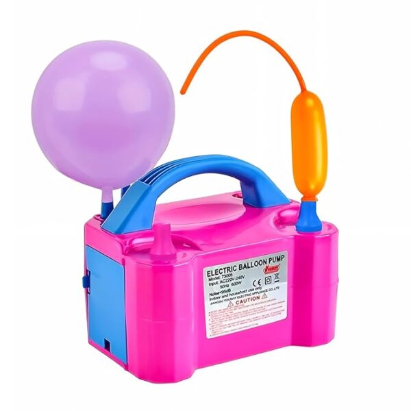 220V 600W Dual Nozzle Electric Air Balloon Pump Machine - Pack of 1 Electric Balloon Pump Machine | Balloon Blower Machine | Balloon Pumper | Balloon Inflator Pump Electric (Pink)
