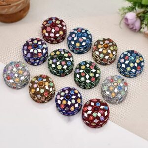 Poojavi Aluminum Lakh Sindoor Boxe, Kumkum Box Bharani Wedding Return Gifts (Set of 12), Round