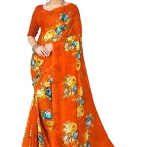 Elegant All-Over Print Saree | Georgette and Stylish