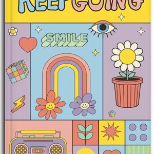 Undated Daily Journal Planner KIT with Pocket Diary, 2 Posters, 300+Stickers, Magnetic Bookmark - Hard Bound, 80 GSM - 304 pages, Weekly Spreads, Monthly View, Habit & Budget Tracker (RETRO)