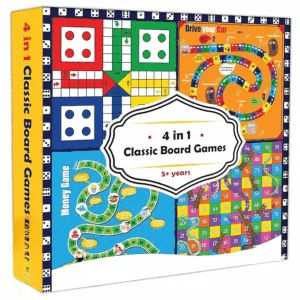 Games & Puzzles 4 in 1 Classic Board Games for Smart Kids|Help to Boost Decision Making,Strategic Thinking and Problem Solving
