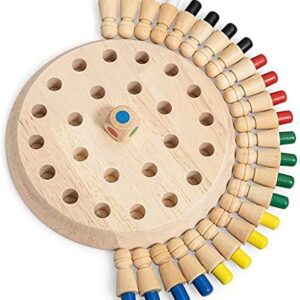Wooden Memory Match Stick Chess Game, BLOWEST Colorful Memory Chess, Funny Block Board Game, Early Educational Toy, Brain Training Games for Kids