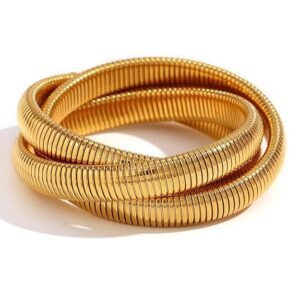 Latest Stylish Chunky Gold Cuff Bangle Bracelet for Women and Girls (16366b)