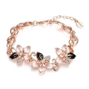 Latest 18k Rose Gold Stylish Bracelet Earrings Combo Jewellery For Women and Girls
