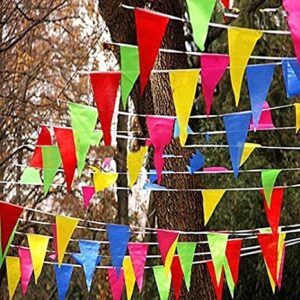 5pcs Fabric Pennant Cloth String Banners for Wedding Party Garland and Other Functions Multi Color 5 pcs (15ft Each 5pcs 75ft)