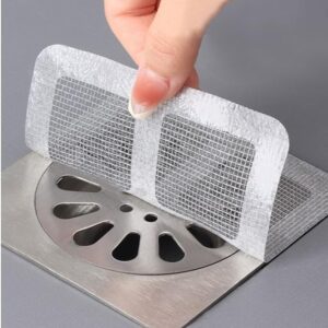 Disposable Shower Drain Cover, Disposable Waterproof Hair Catcher, Shower Drain Mesh Stickers, Bathroom, Bathtub Drain Kitchen Shower Drain Floor, Sink Strainer Filter (13cm x 13cm) (Pack of 10)