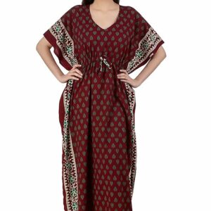 Poojavi Women's Cotton Maxi Nightdress