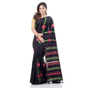 Poojavi Women?s Pure Cotton Handloom Bengali Khesh Malmal Saree with Unstitched Blouse Piece chiffon Mysore Silk Saree Saree for Women