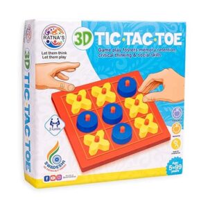 Poojavi 3D Tic Tac Toe Classic Mind Challenging Cross & Zero Family Board Game for Kids & Adults