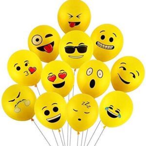 Yellow Emoji Balloons For Decoration - 25 Pcs Smiley Baloons for Decoration | Smiley Balloon for Kids | Balloons for Kids | Birthday Balloon (Latex)