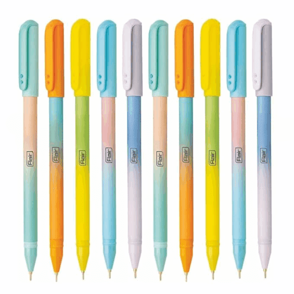 Fine Tip Ball Pen | Minimalistic & Aesthetic Matt Finish Pastel Body Colors | Effortless Writing With Sleek Clip Design | Blue Ink, Pack Of 10