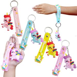 Poojavi Keychain for kids (Pack of 12), Cute Unicorn Keychains for Girls, Birthday Return Gift Bulk Pack, Keyring for Backpacks