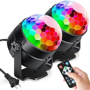 Disco Lights for Home Party R Gb Disco Ball Light W/Remote Control Dj Lighting,Strobe Lamp 7 Modes Stage Par Light for Home Dance Parties Bar Karaoke Xmas Club