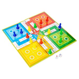 Classic Strategy Game Little Snakes and Ladders with Ludo 2 In 1 for Young Businessman (Multicolour),5 years and up