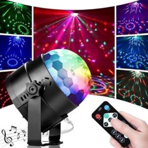 Ball Party Light with Remote | 16-Color LED Strobe DJ Light for Home, Birthday, Christmas, Karaoke, and Club Decorations (Pack-1)