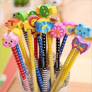 Poojavi Cartoon Printed Pencils with Eraser for Kids (Pack of 24)