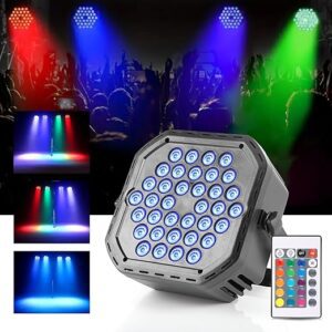 Stage Par DJ Light with Remote Control,UV 6in1 Color Uplightning Led Lights,Color Changing Disco Party Lights for Birthday,House Party,Disco Show,Diwali Lights,Events-36 Led,Black