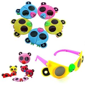 Poojavi Popper Foldable Sunglasses as Birthday Return Gifts| Shades for Kids |12 Pcs | Photo Prop for Kids of All Age Group | Multicolor
