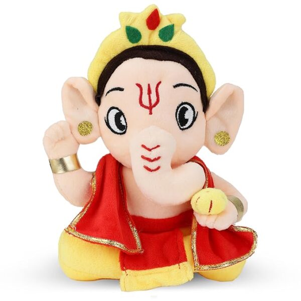 Plush Ganesha Soft Toys for Kids | Decoration Items for Home D?cor, Car Dashboard, and Office Table | God Statue for Festival | Diwali | Birthday Gift for Kids, Family and Friends