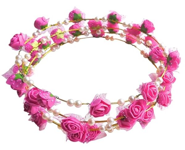 Flower Crown Boho Roses Wreath Artificial Bridal Headpiece Tiaras for Wedding Birthday's Christmas Hawaiian Vivah Party Festival Tiaras for Girls Women