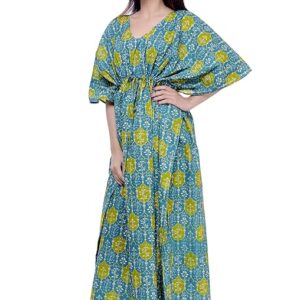 Poojavi Women's Cotton Floral Maxi Kaftan Maternity Gown