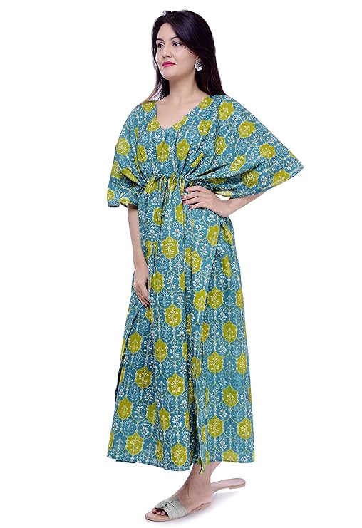 Poojavi Women's Cotton Floral Maxi Kaftan Maternity Gown