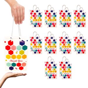 Poojavi Birthday Popper Premium Small Thank You Paper Goody Bags for Return Gifts (Set of 20) - Multicolor; Size: 6 x 9 x 3 Inches