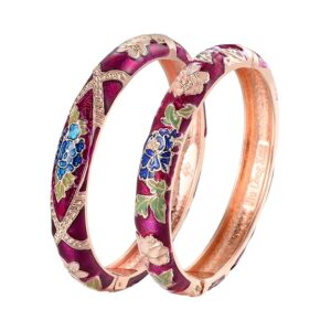 Bangle Bracelet Two Pcs Set in Gift Box for Lady Women Birthday Valentine Present