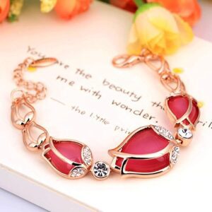 Latest Stylish Rose Gold Austrian Crystal Bracelet for Women and Girls (11943b), free