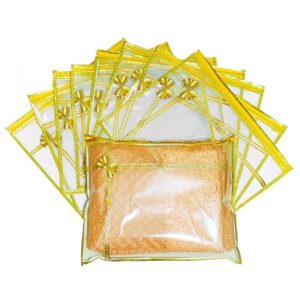 Transparent Single Saree Covers With Zip Transparent Suit Cover Saree Packing Cover Saree Organizer For Wardrobe Clothes Organizer Storage Bag Premium Combo Packaging Pouch (6)