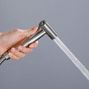 Stainless Steel Health Faucet for Bathroom/Jet Spray for Toilet Shower Faucet, (Brushed) (Pack of 2)