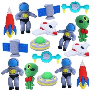 Poojavi Pack of 16 Space Theme Colorful Erasers for Children Party Favors, School Supplies