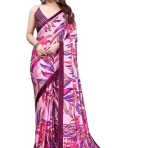Art Silk Printed Saree with Blouse Piece for Womens