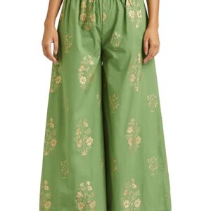 Women's Relaxed Cotton Flared Palazzo | Available in Plus Size