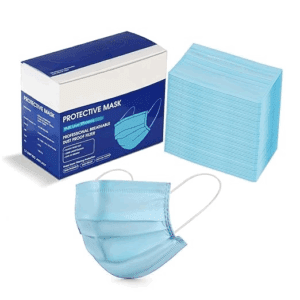 Melt-Blown Fabric Disposable Face Mask with Nose Clip (Blue, Pack of 50) for Unisex