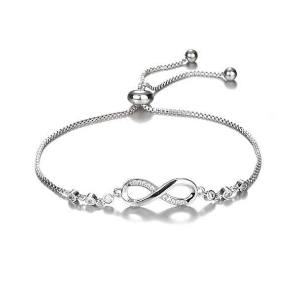 Fashion Endless Love Crystal Infinity Bracelet for Women CZ Diamonds Latest Stylish Adjustable Charm Tennis Bracelet for Girls