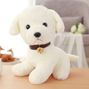 Dog Sitting Plush Soft Toy Cute Kids Animal Home Decor Boys/Girls White (25 cm)