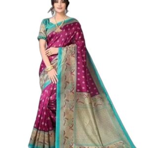 Poojavi Prints Self design Paithani Art Silk saree