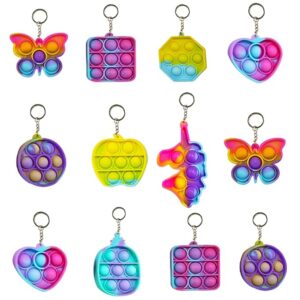 Poojavi Pop It Keychain - Return Gifts for Birthday Celebration | Fidget Toys for Kids and Adults | Stress Relief Bubble Key Ring