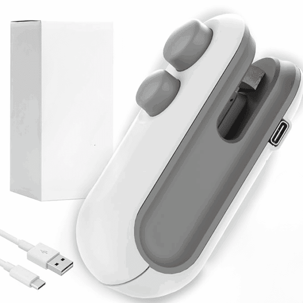 Machine for Food Packets - Portable Handheld Sealing for Food Packets, Snacks, Chips, Fresh Storage - Mini Sealing Machine, 1 YEAR Warranty (White)