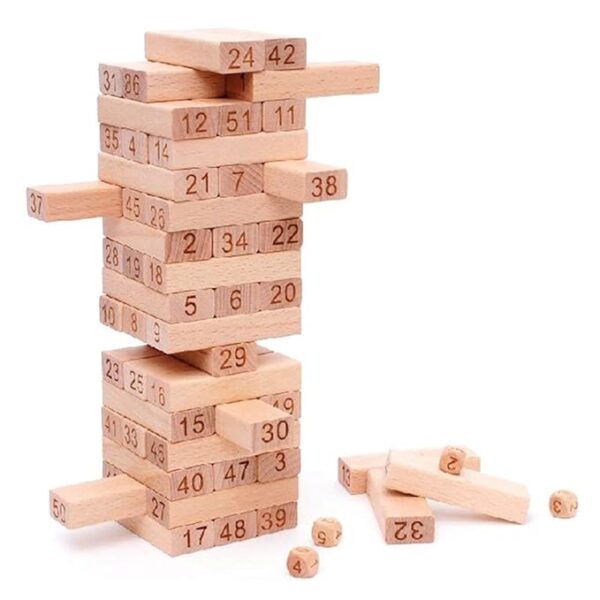 Tumbling Tower Game ? Indoor Stacking Puzzle Blocks for Kids, Adults & Families ? Fun Balancing Toy for Boys & Girls of All Ages ? Party Game & Brain Teaser