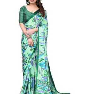 Women's Art Silk Printed Saree with Blouse Piece, Regular