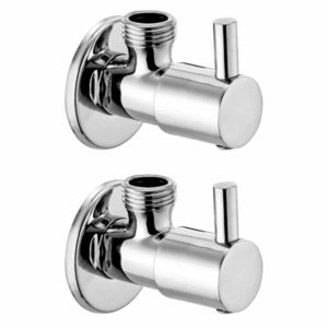 Brass Angle Valve With Wall Flange, Chrome (2-Piece Set)