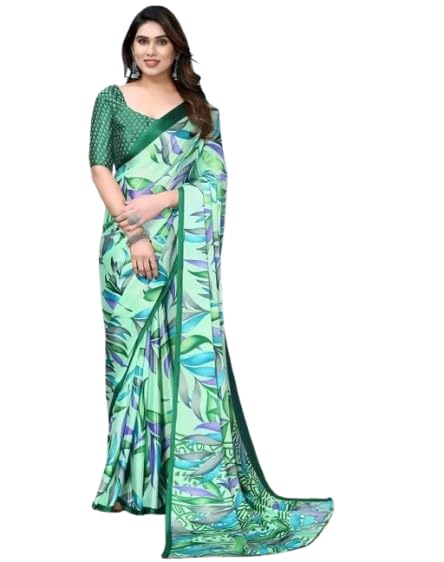 Women's Art Silk Printed Saree with Blouse Piece, Regular