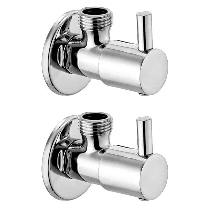 Brass Angle Valve With Wall Flange, Chrome (2-Piece Set)